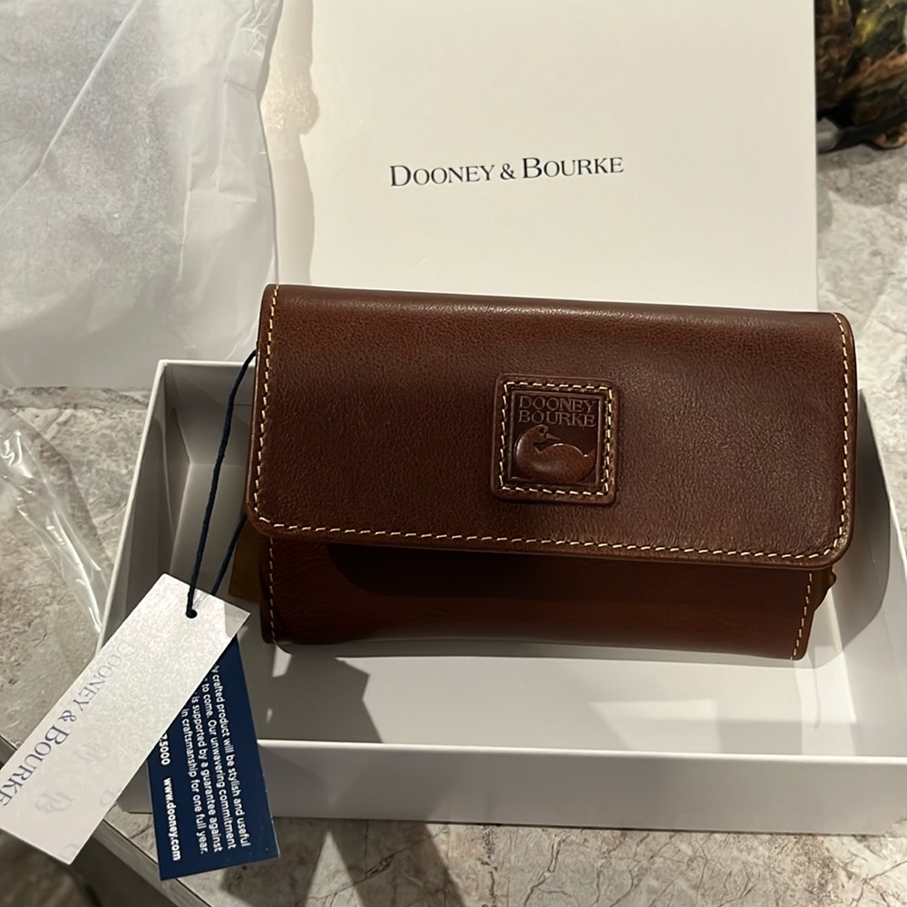 Brown leather Dooney Wallet